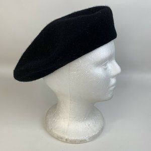 August Hat Company Wool Blend Black Beret Hat